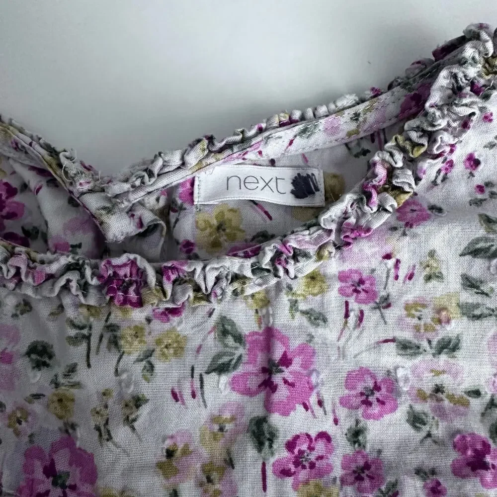 Floral Tunic Blouse - Ruffle Detail - Size 10